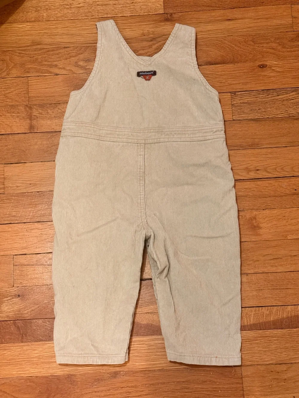 Minibasix Vintage Toddler Boys Corduroy Overalls Tan Mountain Animal 24‎ Months